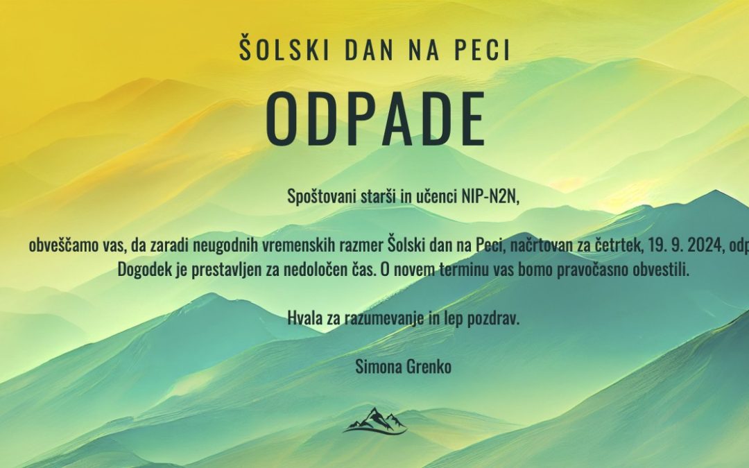 Šolski dan na Peci odpade